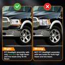 LED DRL Headlight Assembly,Fit 2009-2018 Dodge Ram 1500/10-18 Ram 2500 3500 4500 5500(Only fit factory dual beam halogen headlights, Additional H4 bulb required) Chrome Housing Amber Reflector