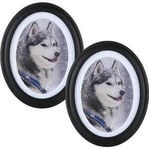 2 Pack Oval Picture Frame 5x7 Black Oval Photo Frames 5 by 7 Photo Frame for Home Decor, Photo Gallery