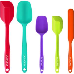 5-Piece Silicone Spatula Set - Heat Resistant 446F Food Grade BPA Free, Nonstick Cookware Safe Dishwasher Safe Kitchen Tools for Baking, Cooking, Stirring, Multicolor.