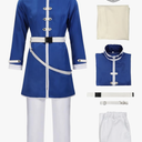 DAZCOS Anime Mens Cosplay Costume Outfits with Cloak and Belt for Halloween 2XL