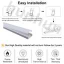 hunhun 10-Pack 6.6ft/ 2Meter U Shape LED Aluminum Channel System with Milky Cover, End Caps and Mounting Clips, Aluminum Profile for LED Strip Light Installations, Very Easy Installation