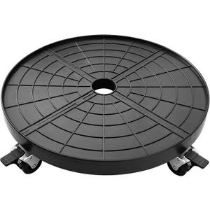 16 Inch Plant Caddy with Wheels Outdoor Indoor, Large Rolling Plant Stand for 500lb Heavy Duty Flower Pots, Round Plant Rollers Lockable Potted Planter Dolly, Black