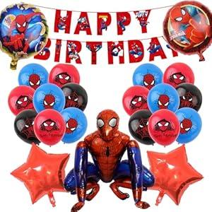 Super Hero Happy Birthday Banner Party Decoration 16 Pc Latex Balloon 5pc Foil Balloons Birthday Party Supplies