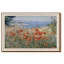 InSimSea Large Framed Vintage Wall Art for Living Room, Coastal Flower Wall Art Canvas Prints Painting Picture Landscape Retro Vintage Room Decor Aesthetic Bedroom, Wildflower Field,24 x 36 Inch