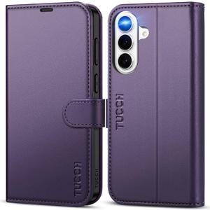 TUCCH Case Wallet for Galaxy S26+ Plus, Magnetic PU Leather Stand [RFID Blocking] 4 Card Slot Protective Flip Cover with [TPU Shockproof Interior Case] Compatible with Galaxy S26+ 6.7", Deep Purple