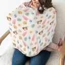 Neutral Summer Beach Car Seat Covers for Babies Surfboard Coconut Seashells Sun Balls Stretchy 5-in-1 Cover Adjustable Infant Carseat Canopy Cover Seaside Holiday Breathable Nursing Cover-Up (One size, Boho)