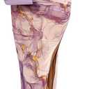 Floerns Women's Floral Print Off Shoulder Short Sleeve Ruched Bodycon Long Dress (Large, Purple)