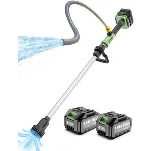 J-KU 21V Cordless Stick Water Transfer Pump - 720 GPH Portable Submersible Electric Sump Pump with 2 x 4.0Ah Batteries, 5-Ft Quick-Connect Hose for Pool Draining, Rain Barrel, Garden, Pond, RV
