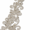 Beaded Rhinestone Motif Applique, Silver