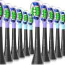 Replacement Toothbrush Heads 12 Pack Compatible with AquaSonic Black Series, Duo PRO, Vibe Series HDC Electric Toothbrush (12Pack) Black