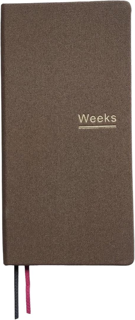 Undated Weekly Planner Notebook Pocket Organizer Appointment Book Journal Notebook A6 Week Plan Notepad (Brown)