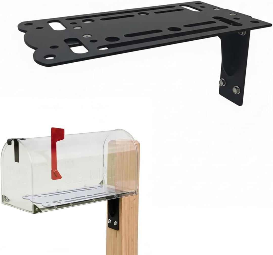 Universal Mailbox Mounting Bracket - Heavy-Duty Steel Adapter Plate for Post Mount Mailboxes - Compatible with Most Standard Mailboxes - Residential & Commercial Use