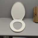 Centoco 3800SC-416 Elongated Plastic Toilet Seat with Safety Close, Light Weight Residential, Biscuit