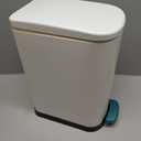 ELPHECO Bathroom Trash Can with Lid Soft Close, 3.5 Gallon / 13.5 Litre Stainless Steel Pedel Garbage Can with Removable Inner Bucket, Wastebasket for Bathroom, Office, Bedroom, Matte White