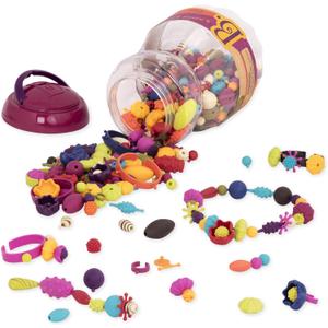 B. toys  Pop Arty! 500 Pieces  Jewlery Making Kit  Creative Pop Snap Bead Set for Kids  DIY Craft Jewelry Making Kit  Necklaces, Rings, Bracelets  4+ Years B. toys  Pop Arty! 500 Pieces  Jewlery Making Kit  Creative Pop Snap Bead Set for Kids  DIY Craft Jewelry Making Kit  Necklaces, Rings, Bracelets  4+ Years
