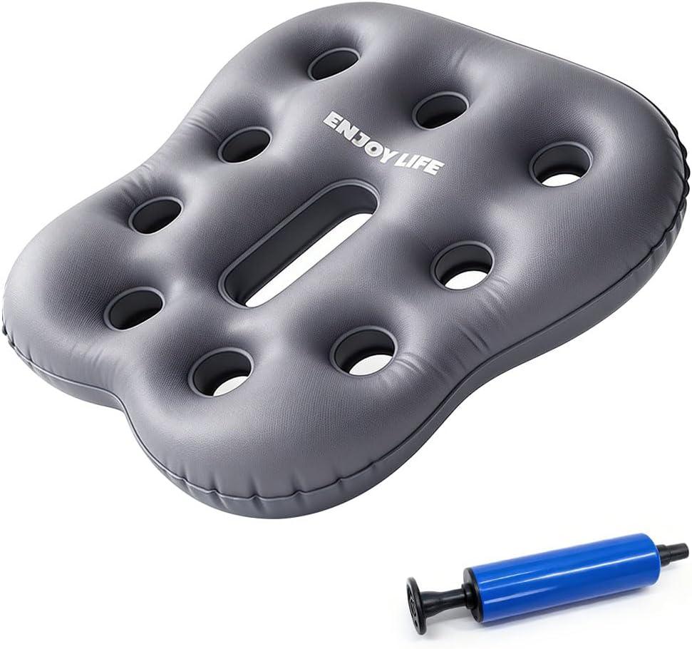 Sondur Travel Cushion, Inflatable Airplane Seat Cushion for Long Flights, 3D Air Cell Seat Cushions with Foot-Operated Inflatable Accessories for Office Chair, Wheelchair, Cars (Irregular)
