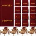 Tatuo 12 Pieces Reserved Seating Signs for Chairs 22 Inch Reserved Signs for Church Pews Cloth Placeholder for Restaurant Wedding Meeting and Event Parties(Burgundy and Gold)