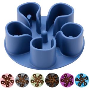 Slow Feeder Dog Bowls Insert, Bestalk Soft Silicone Slow Eating Dog Bowl Insert with Suction Cups for Small, Medium and Large Dogs(Darkblue M)