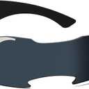 Dollger Futuristic Sunglasses Y2K Space Cyclops Wrap Around Glasses Rimless Translucent Mirrored Lens