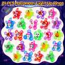 SpringFlower 24 PCS Party Favors for Kids, Glow In The Dark Halloween Toys Bulk, Light up Rings Halloween Toys For Goodie Bags Filler, Basket Stuffers, Trick or Treat,Classroom Reward