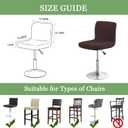 FUANGUI Bar Stool Covers with Backs, 2 Pack Stretch Bar Stool Chair Covers, Knitted Jacquard Bar Stool Covers,Washable Bar Chair Covers Swivel Barstool Slipcovers (Knitted Coffee 01)