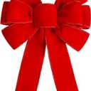 Red Christmas Bows Large Velvet Bow for Wreaths, Tree, Outside Decorating, Outdoor (12 * 14 Inch)