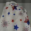 4th of July Tablecloth Patriotic American Flag Round Tablecloth 60 Inch Independence Day Memorial Day Table Cloth for Farmhouse Kitchen Decor Polyester Fabric Table Covers for Party Outdoor Camping