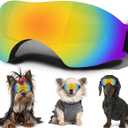 Small Dog Sunglasses, Dog Goggles with Adjustable Strap, UV Protection, Suitable for Small Dogs (Smooth style-Multi-colored)