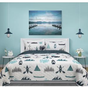 S & Co. Quilt 3PC Set K Signature Print