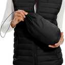 Women's Lightweight Water-Resistant Packable Puffer Vest Sleeveless Quilted Puffer Vest Outerwear (Large, Black)