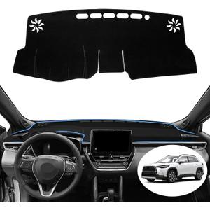 Dash Cover for Toyota Corolla Cross Accessories 2022-2025 2026 Dashboard Cover Mat Sunshade No Glare UV Rays Protector Nonslip Interior Pad Black Trim