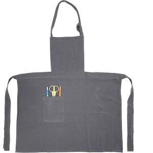 2 x Luchuan Cotton Aprons for Kids, Childrens Aprons with Adjustable Shoulder Strap for Painting Crafting Kitchen (Gray)