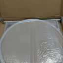 ShellKingdom End Table, Small Round Side Table with Fabric Basket, Metal Night Stand with Removable Tray for Living Room, Bedroom, Nursery, Laundry (White)