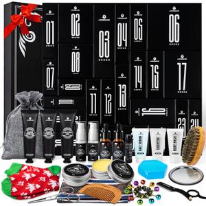 Mens Advent Calendar Gift Set, Lionmane Beard Care Set 2025 Advent Calendar Countdown Gifts, 24 Days Christmas Gift for for Adult Men Father Boyfriend Grandpa Husband, Xmas Holiday Surprise Gifts
