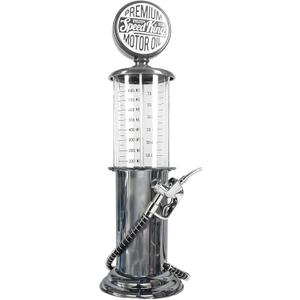 BLKSMITH Pump Liquor Dispenser for Home Bar | Vintage Style Chrome Plastic 30 Fl. oz Liquor Decanter for Man Cave Decor | Beverage Dispenser for Scotch, Vodka, Cocktails, Non-Alcoholic Drink and More