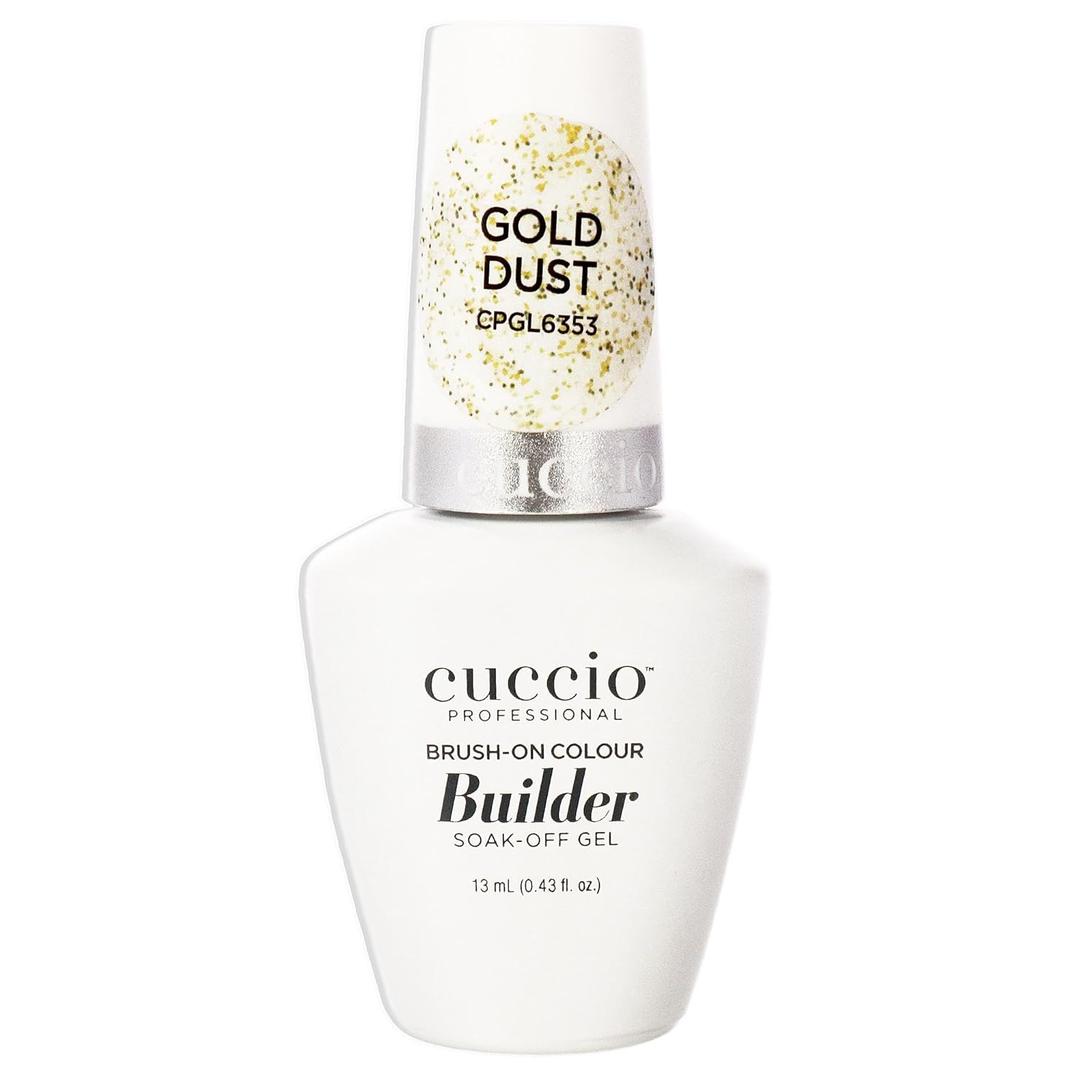 Cuccio Pro Brush-On Colour Builder Soak Off Gel - LED and UV Self-Leveling Lightweight Formula - Camouflages Re-Growth and Corrects Uneven Nail Beds - Base Coat - Gold Dust - 0.43 oz