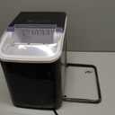 Sweetcrispy Countertop Ice Maker Machine, Portable Self-Cleaning Ice Machine with Ice Scoop, Basket and Handle, 9 Cubes in 6 Mins, 26.5lbs/24Hrs, 2 Sizes of Bullet Ice for Home Kitchen, Coal Black