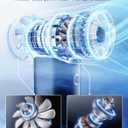 2025 Portable Mini Handheld Fan, Powerful Turbo 80000RPM High Speed, [18H Max Cooling Time] 5 Speeds Rechargeable Personal Mini Small Pocket Fan with lanyard for Travel, Outdoor (Black)