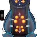 COMFIER Shiatsu Neck Back Massager with Heat for Pain Relief Deep Tissue, Adjustable-Height Neck Massage Rollers, Massage Chair Pad Tapping Compression Seat Massager Full Body, Gifts for Men Women (Navy Blue)