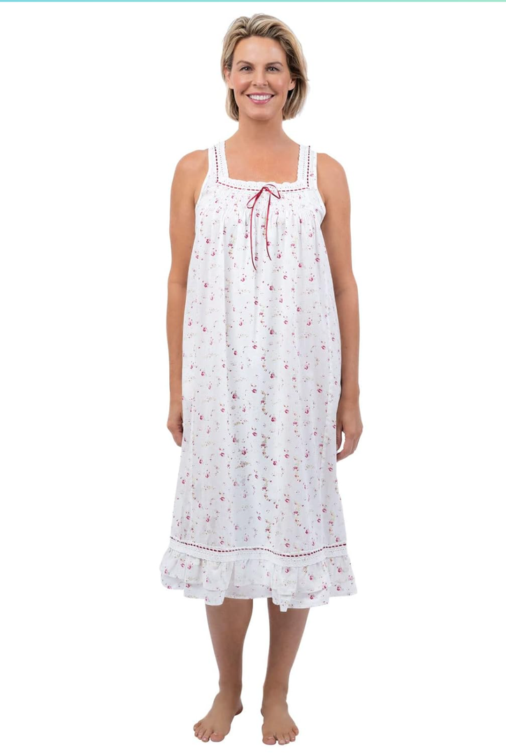 The 1 for U Vintage Nightgown - Night Dress for Women Sleepwear, Eloise 100% Cotton Gown 2XL