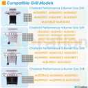 Grill Parts for Charbroil Performance 5 Burner 463448021 463449021 463450022 463451022 463455021, 17 inch Cooking Grate, Burner and Heat Plate for Charbroil Grill Replacement Parts