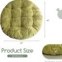 HIGOGOGO Papasan Chair Cushion with Corduroy Cover (Without Chair), 48 x 48 Inch Supportive Cushion, Overstuffed Chair Cushion,Green