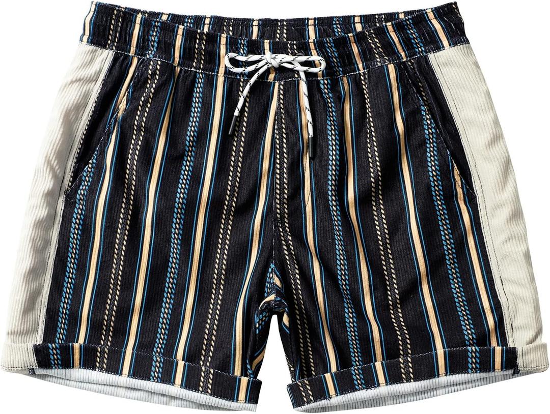 JOTOOK Men's Casual Drawstring Corduroy Shorts Elastic Waist Summer Shorts with Pocket (X-Large)