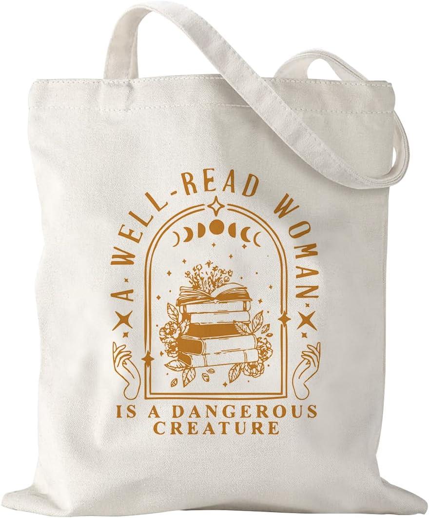 Bookish Gifts for Book Lovers Moms Mother's Day Birthday Gift for Women Her Mama Mommy Grocery Shopping Travel Gym Weekender Vacation Womens Work Tote Bag Gifts for Woman