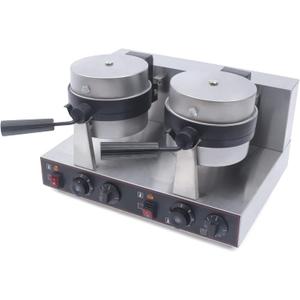 Hamburger Maker, 110V 2400W Round Double-head Commercial Burger Maker, Adjustable Heat and Time Stainless Steel Burger Machine, Non-stick Electric Maker for Restaurant Bakeries Snack Bar