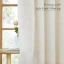 NICETOWN Linen Curtains 96 inches Long for Living Room, Grommet Vertical Drapes Privacy Added with Light Filtering Window Treatments for Bedroom, Natural, W42 x L96, 2 Pieces