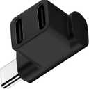 NFHK 10Gbps USB3.0 Type C Male to Dual Female Power Data Splitter Adapter Up Angled Compatible with Steam Deck Laptop