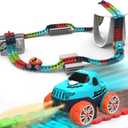 Race Track Toy for Kids Boys with LED Light-Up Car, Flexible Changeable Battery Electric Race Car Track for 3 4 5 6 7 8+Year Old Boys Girls as Birthday Party Gifts (184pcs,1car)