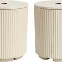 NicBex 2 Pack Outdoor Umbrella Base Table with 1.5 Inch Hole,Beige