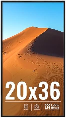 LaVie Home 20x36 Picture Frame for Wall Display, 20x36 Black Picture Frame with HD Plexiglas, 20 x 36 Poster Frame 1 Pack, Display Frame for Vertical or Horizontal, Classic Collection